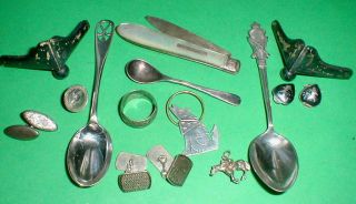 Silver Selection For Scrap Repair Or Resale 73gms Spoons Jewellery Etc photo