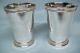 Pair Silverplate Mint Julep Cups - Heavy/beading - Very Fine - Clean And Table Ready Cups & Goblets photo 2