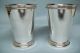 Pair Silverplate Mint Julep Cups - Heavy/beading - Very Fine - Clean And Table Ready Cups & Goblets photo 3
