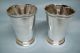 Pair Silverplate Mint Julep Cups - Heavy/beading - Very Fine - Clean And Table Ready Cups & Goblets photo 4