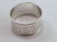 Ornate Sterling Silver Napkin Ring ' Joan ' 1894 Napkin Rings & Clips photo 4