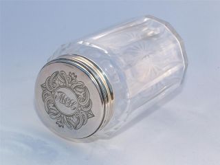 Quality 1855 Victorian Silver Mounted Cut Glass Dressing Table Bottle photo