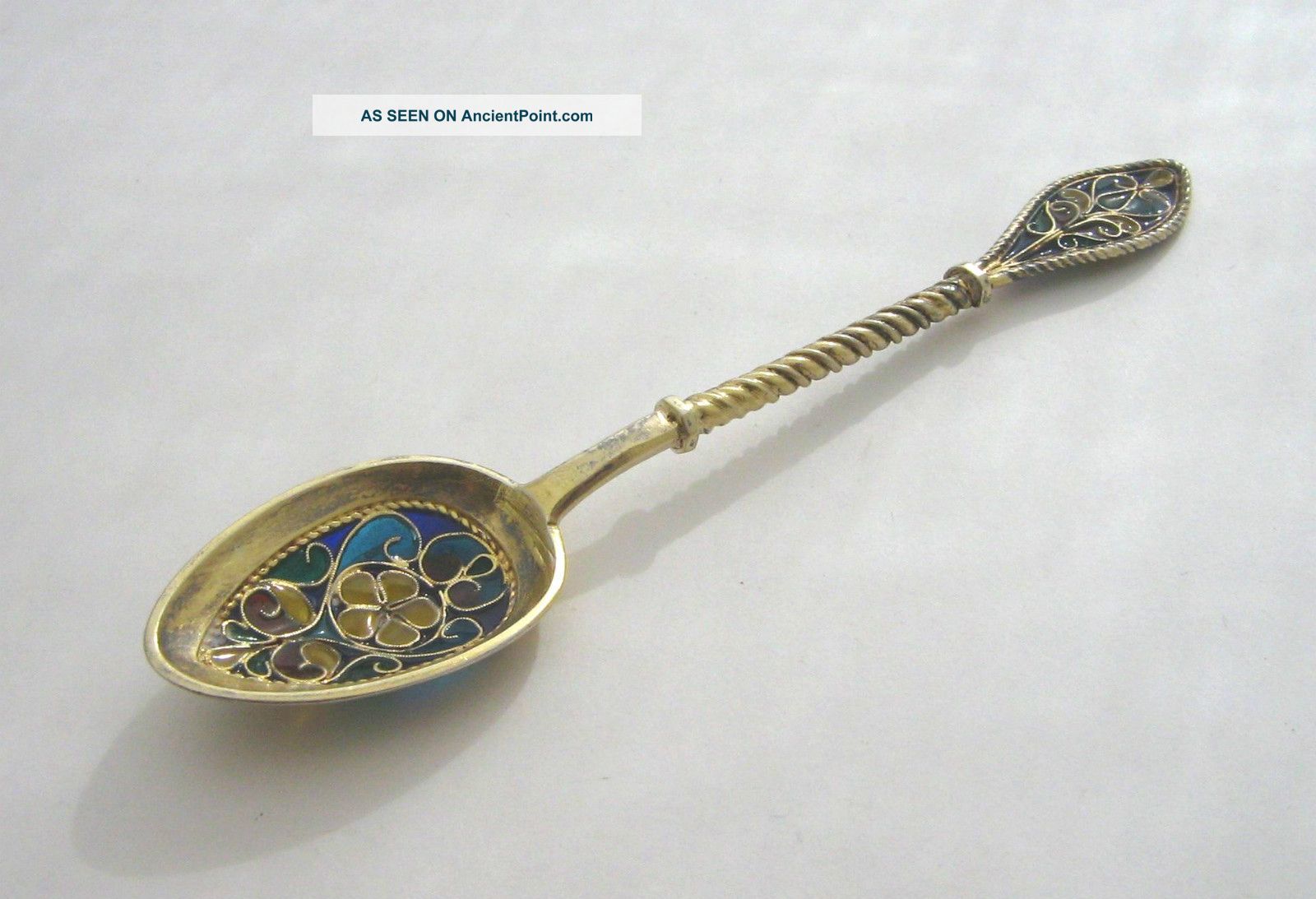 Rare Austria Hungary Plique A Jour 900 Silver Spoon Other photo