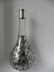 Finest Antique Japanese Or Chinese Bamboo Sterling Silver Overlay Glass Decanter Asia photo 2