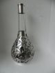 Finest Antique Japanese Or Chinese Bamboo Sterling Silver Overlay Glass Decanter Asia photo 4