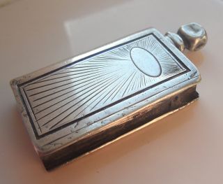 Unusual Vintage 1900/20s Solid Silver Lighter Pocket Watch Fob German? photo