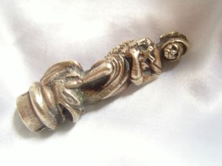 Antique Silver Plate Pen Finial - St George & The Dragon - Marked Davis photo