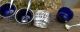 6 Gorham Chantilly Sterling Silver Cobalt Salt Cellars & 6 Gorham Salt Spoons Gorham, Whiting photo 5