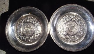 Vintage Pair Of Taba Sterling Silver 925 Coasters 86.  3 Grams Malaysia Scrap photo