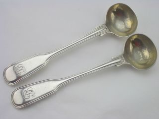 George Adams Silver Condiment Spoons - 1873 Fiddle & Thread Pattern photo