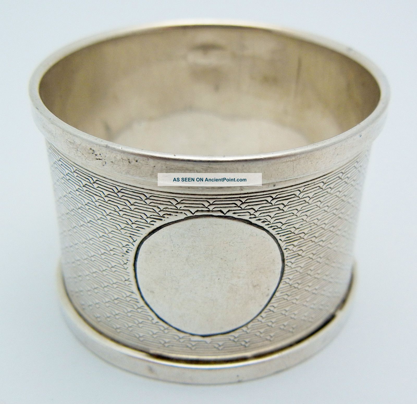 English Sterling Silver Napkin Ring 1931 No Monogram Henry Griffith & Sons Napkin Rings & Clips photo