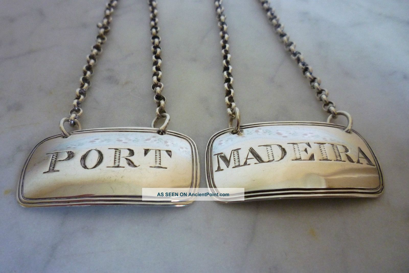 Georgian Pair Of Solid Silver Wine Labels Port & Maderia By William Bateman 1821 Other photo
