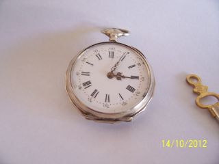 French Silver 8 Jewel Cylinder Key Wind 1890/1900sspocket Watch photo