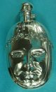 Victorian Sterling Silver Novelty Hip Flask Happy Face Full Sad Face Empty 1893 Other photo 2
