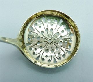 Antique Solid Silver Gilt Sugar Sifter Spoon 1895 By Henry Atkin photo