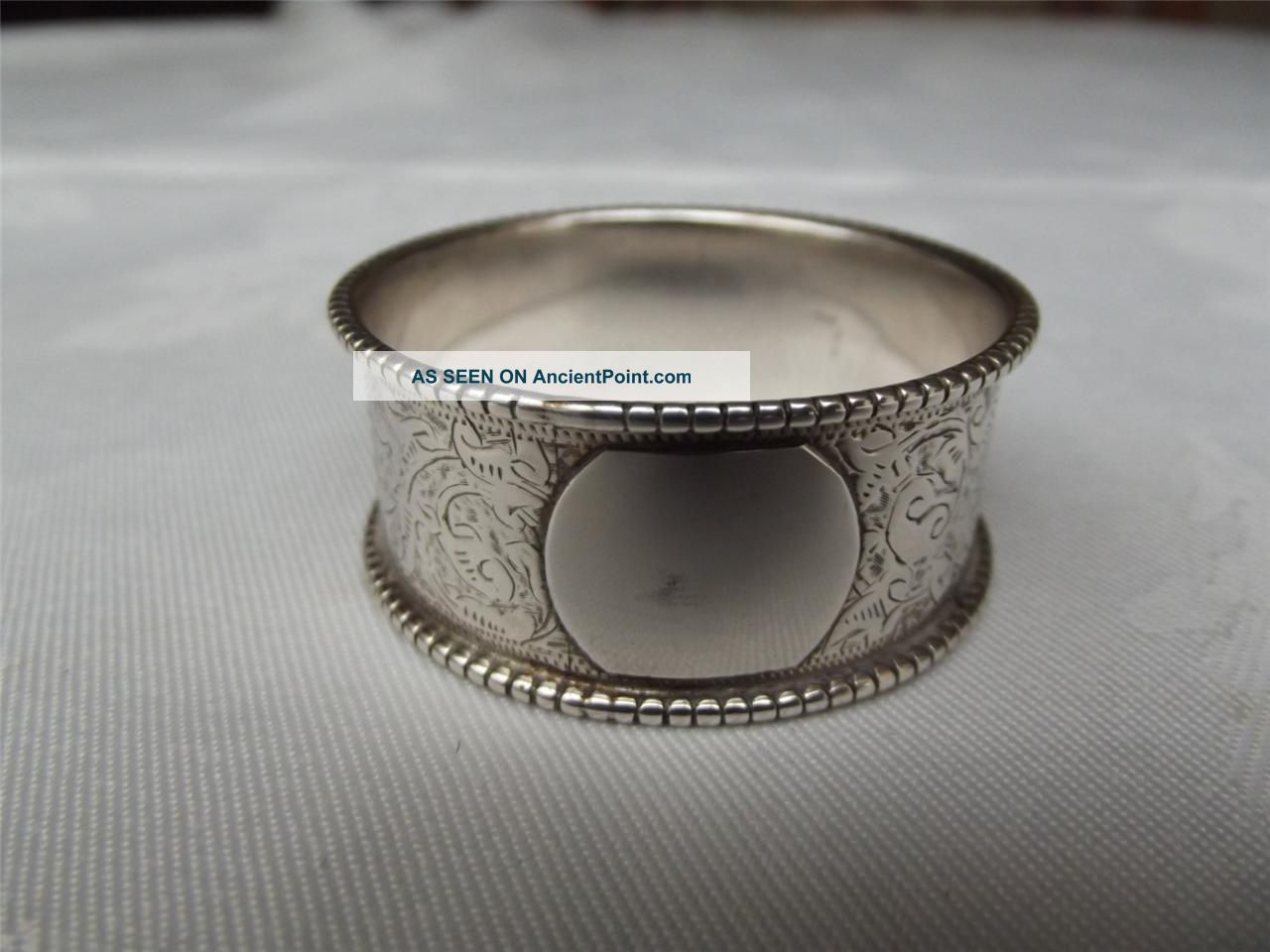 (21a) Good Victorian Hm Silver Napkin Ring - Birm 1890 - Sterling Napkin Rings & Clips photo