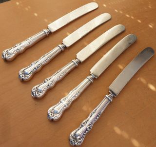 5 Holmes & Edwards Silverplate Dinner Knives,  Orient,  Venice,  1904, photo