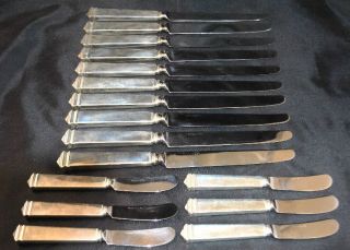 Tiffany & Co 925 Sterling Hampton Flatware 16pc Dinner & Butter Knives 33.  13 Ozt photo