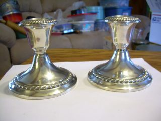 Set Of Gorham Weighted Sterling Silver Candle Holders photo