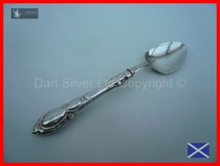 Nicely Decorated Victorian Sterling Silver Preserve Spoon Birmingham 1867 H & T photo