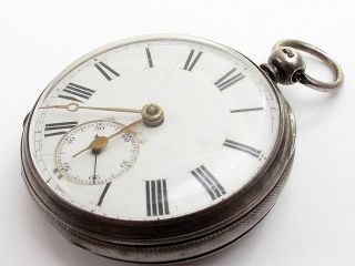 Antique Victorian Solid Sterling Silver Case Fusee Tri - Fold Pocket Watch photo