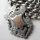 Vintage Solid Silver Graduating Pocket Watch Chain & Double Fob - Necklace 51g Uncategorized photo 2