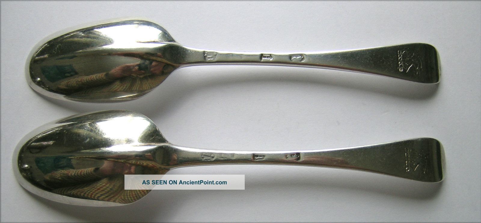A George I Pair Of Silver Tablespoons,  Paul Hanet,  London,  1722 Crested Other photo