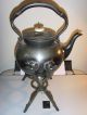 Victorian Silver Plated Britannia Metal Spirit Kettle & Stand Faux Ivory Knop Tea/Coffee Pots & Sets photo 1
