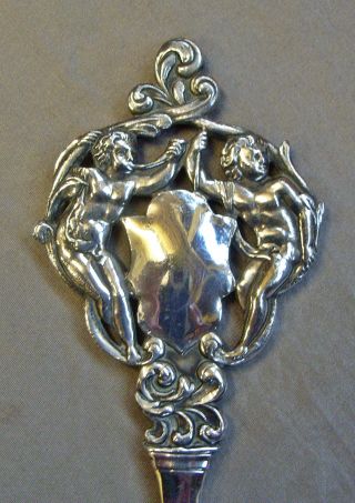 Long Silver Plated Letter Opener With Cherubs,  Victorian / Edwardian photo
