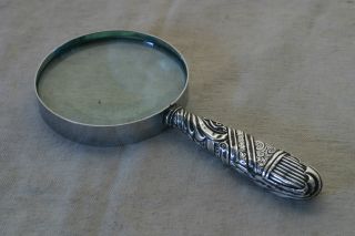 Victorian Sterling Silver Handled Magnifying Glass 6 1/4  Long photo