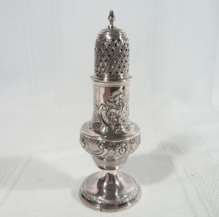 1785 Antique Georgian Sterling Silver Sugar Caster Muffineer Shaker 5 1/2 Inches photo