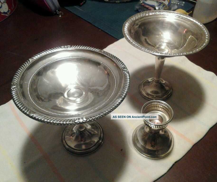 3 Misc Dishes Sterling Silver Lot Mixed Lots photo