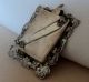 Art Nouveau Sterling Silver 925 Ornate Picture Photo Frame Brooch 1.  5 