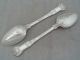 Pair Eaton Quality Queens Pattern 1857 Heavy Gauge Silver Serving Spoons 216g Other photo 1