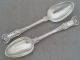 Pair Eaton Quality Queens Pattern 1857 Heavy Gauge Silver Serving Spoons 216g Other photo 5