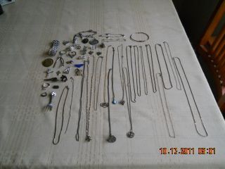Mixed Sterling,  925,  800 & 835 Silver Jewelry - 7.  9 Ozs. photo