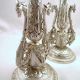 Pair Of Antique Silver Plated Continental Candlesticks - Animal Heads Candlesticks & Candelabra photo 1