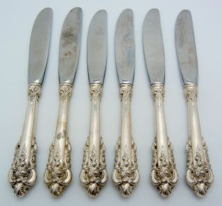 6 - Wallace Sterling Silver Butter Knives Grande Baroque photo