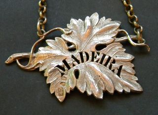 Charles Rawlings Georgian Sterling Silver Vine Leaf Madeira Decanter Label 1826 photo