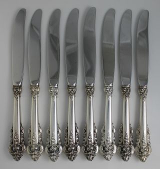 8 Wallace Grande Baroque Sterling Silver Flatware Hollow Handle Modern Knives photo