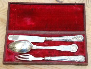 Box Of Three Childs Cutlery Set (spoon Pattern Similiar But Not To Set) photo