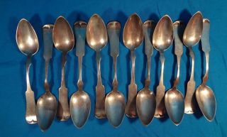 12 Sterling Coin Silver Grapefruit Spoons photo