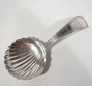 1780 Georgian Exeter Sterling Silver Tea Caddy Spoon Bright Cut English Antique photo