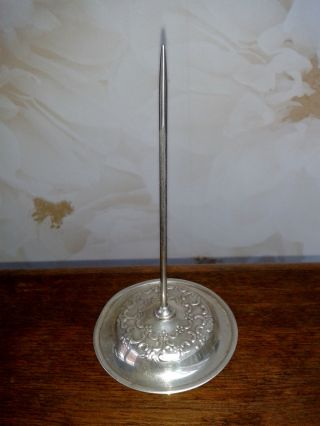 Stieff Sterling Silver Repousse Bill Spike.  Paper Spindle. photo