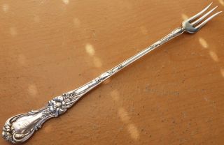 1835 Wallace Silverplate Long Handled Pickle Fork,  Floral,  1902, photo