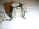 Pair Of Oriental Silver Salt Pots With Lizards As Legs To Sides Salt & Pepper Shakers photo 3
