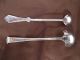 2 Unique Silver Mustard + Mayo Serving Spoons,  1 Sterling,  1 Silverplate Unknown photo 5