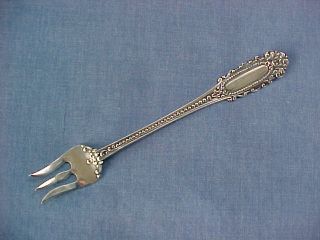 Antique Watson Eugenie 1895 Sterling Oyster Or Cocktail Fork Ornate No Mono $1 photo