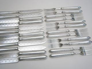 Collection Late Victorian Silver Plated Fruit Cutlery (12) photo