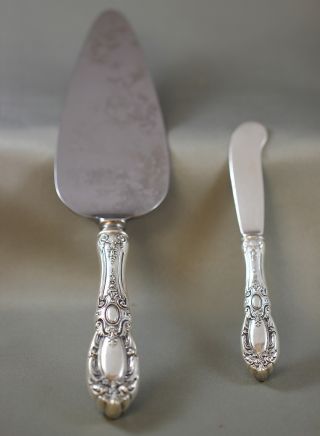 Towle King Richard Sterling Silver Pie Server Butter Knife Set 1932 Nr photo